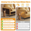 A cat is playing on a leather sofa protected by a self-adhesive mat designed to prevent scratches and extend furniture lifesp