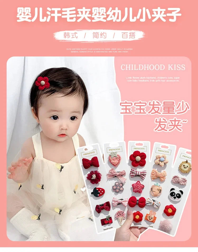 Adorable Flower Snap Clips for Baby Girls (Set of 6)