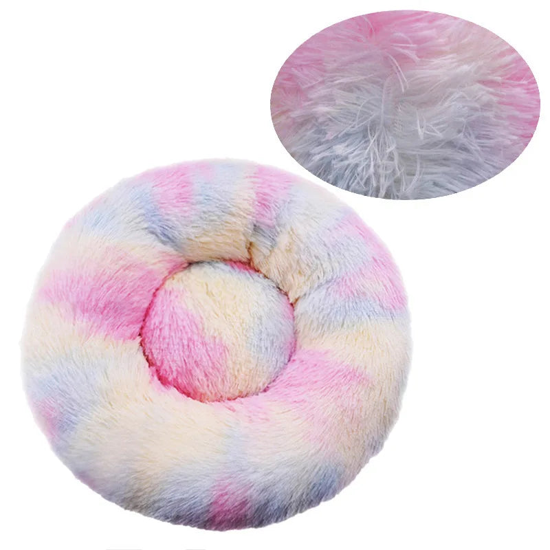 Cozy Plush Round Pet Bed for Dogs and Cats