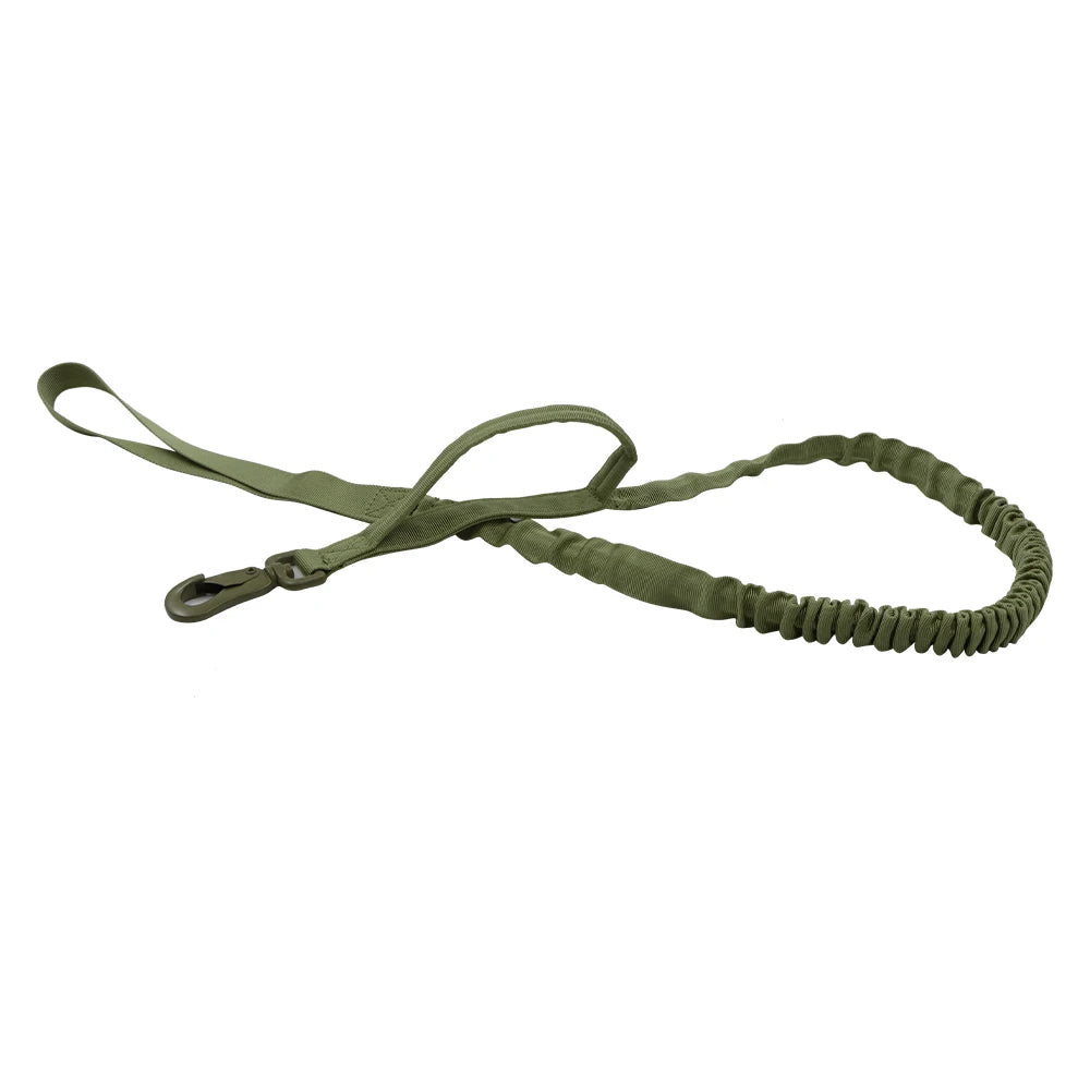 Tactical Dog Leash with Dual Handles and Shock-Absorbing Bungee