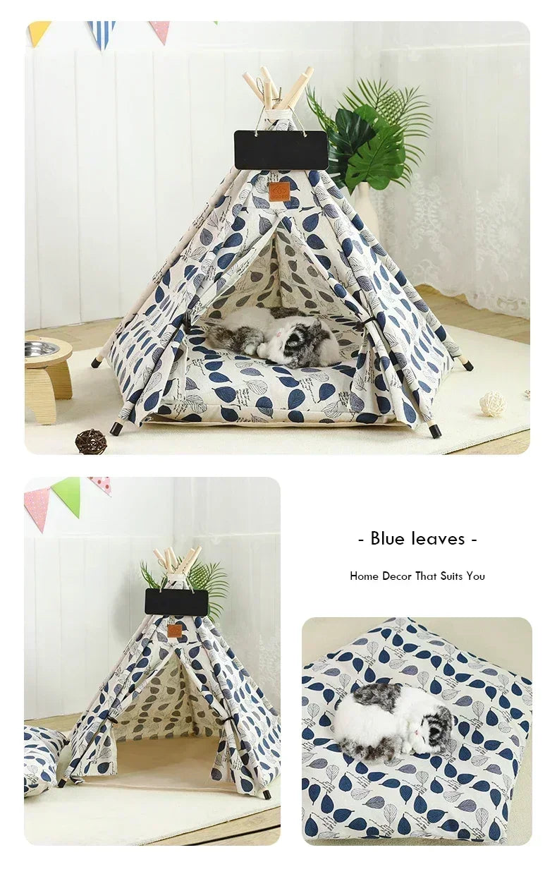 Pet Teepee Tent with Cushion and Personalization Board