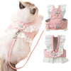 Princess Style Adjustable Cat Harness and Leash Set for Small Pets