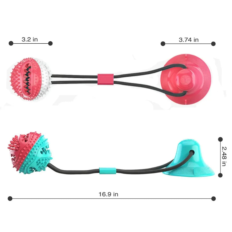 Suction Cup Interactive Dog Ball Toy with Treat Dispenser