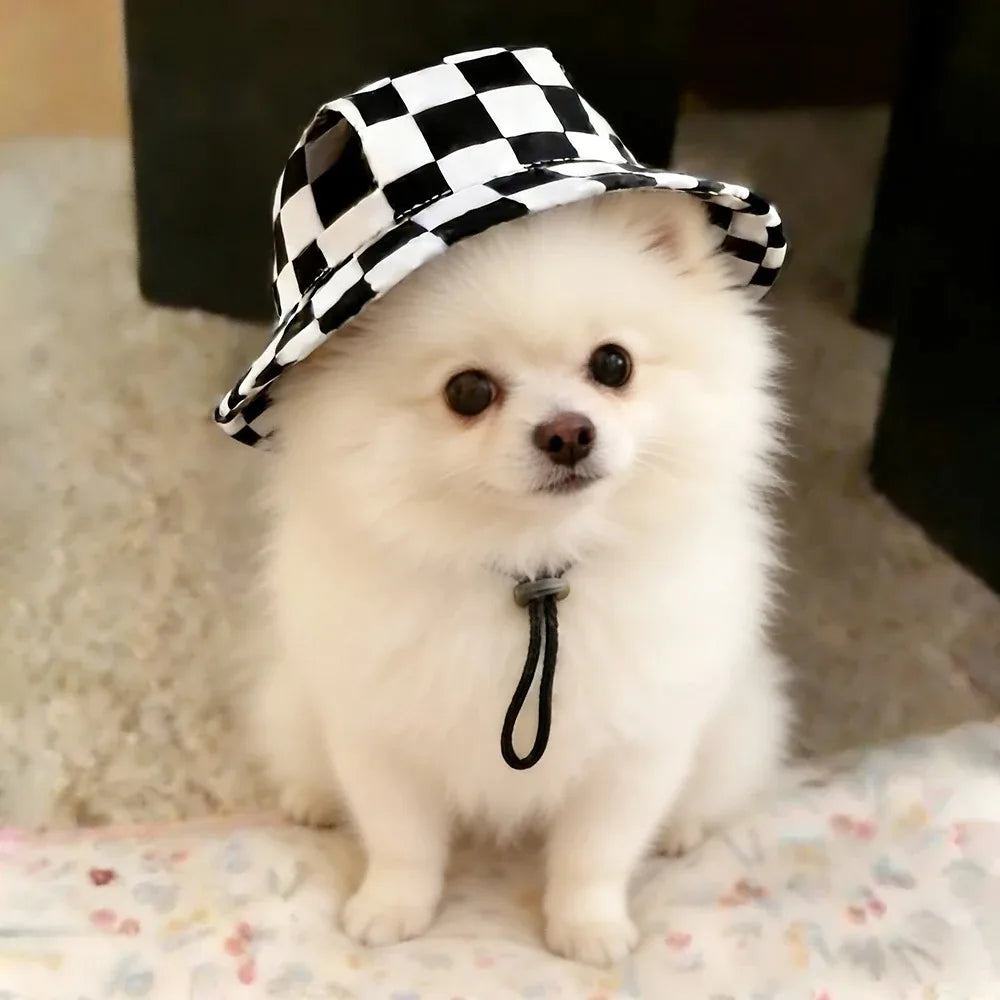 Adjustable Pet Bucket Hat with Ear Openings for Sun Protection