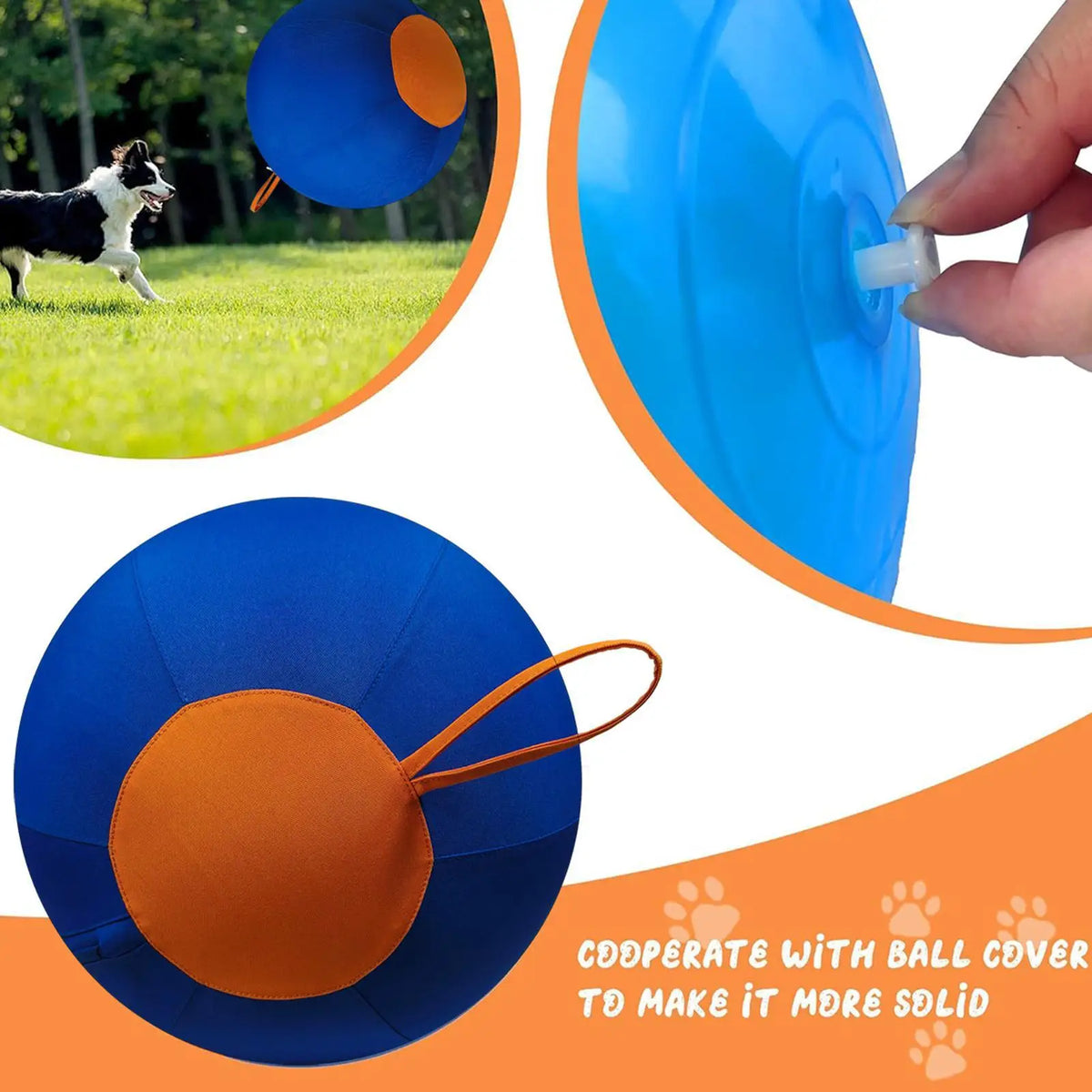Interactive Large Dog Ball with Wrist Strap
