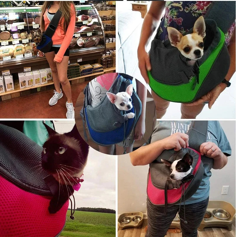 Breathable Mesh Dog Carrier Sling Backpack for Outdoors