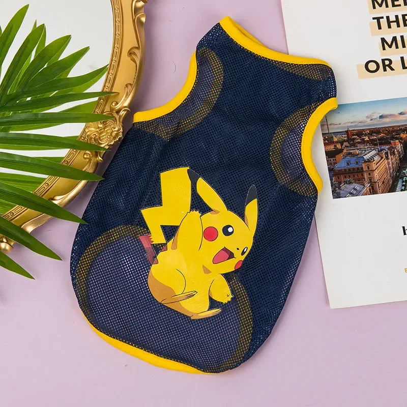 Breathable Mesh Pet Vest with Cute Cartoon Print