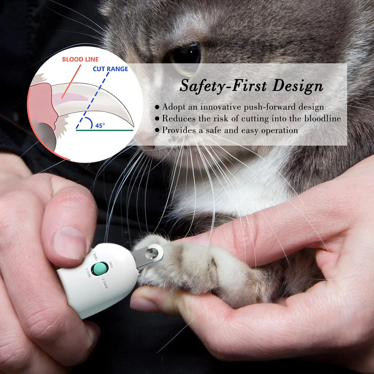 Adjustable Pet Nail Clipper with Anti-Splash Guard and Nail File