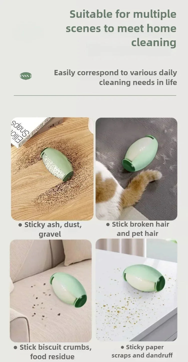 Wiederverwendbarer grüner Gel-Lint-Roller zum Reinigen von klebrigem Asche, Staub, Kies, Keksrückständen, Essensresten und Ti
