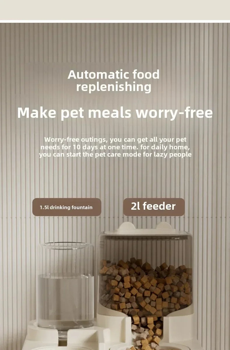 Gravity Pet Feeder and Water Fountain Set