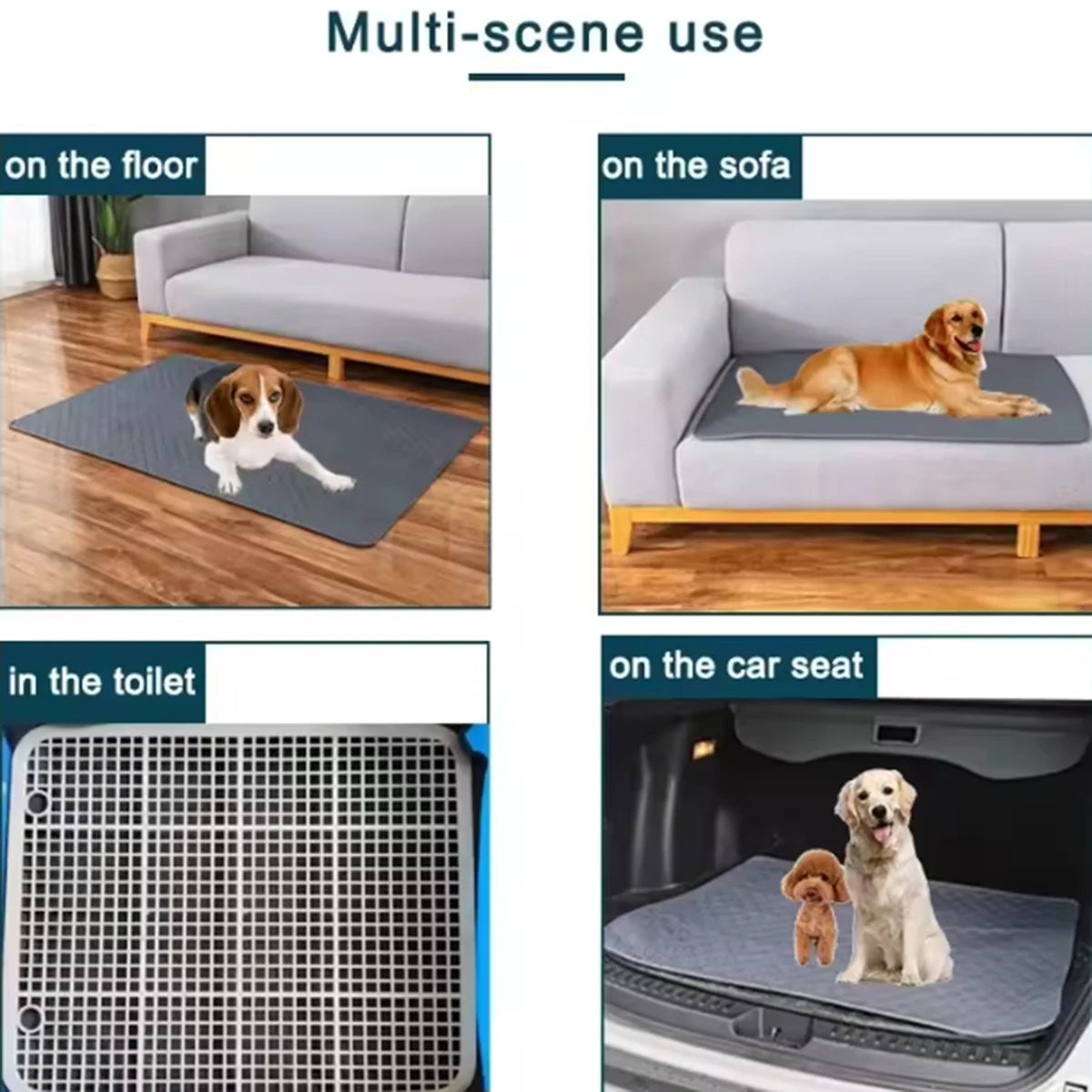Reusable Washable Dog Pee Pad - Waterproof Absorbent Training Mat