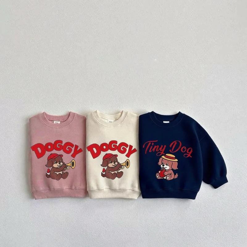 Sudadera con Capucha para Bebé Niño con Estampa de Perro Dibujado