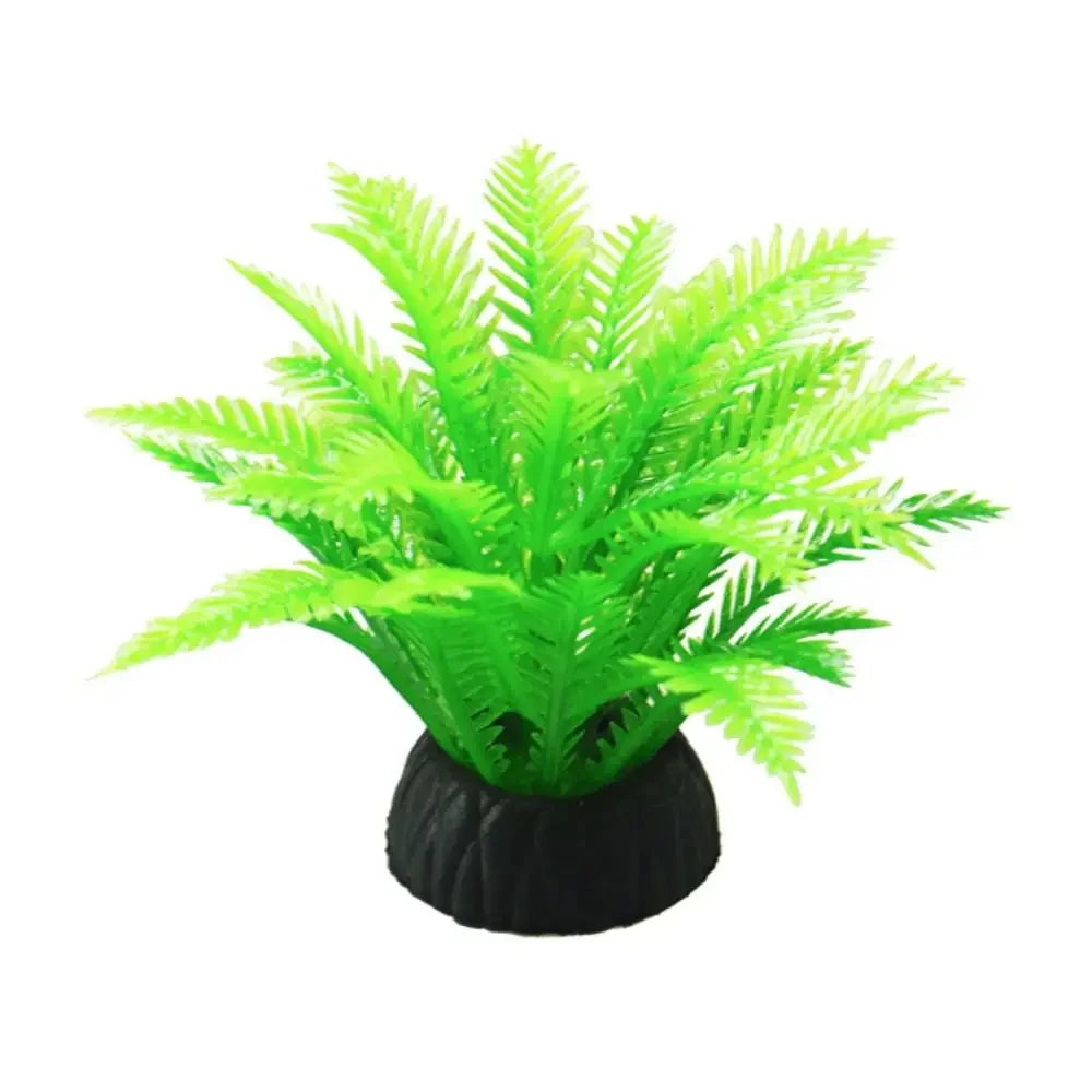 Plantas artificiales de acuario hechas de PVC verde para tanques de peces