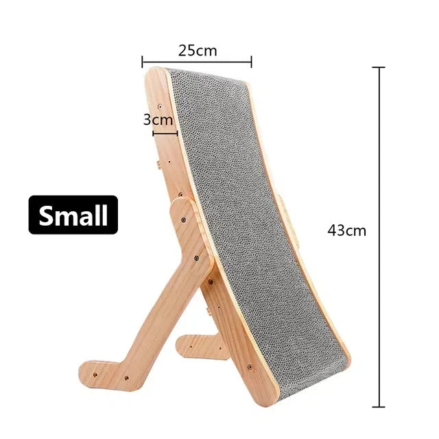 Multi-Winkel Katzenkratzbaum & Lounge-Bett aus Holz