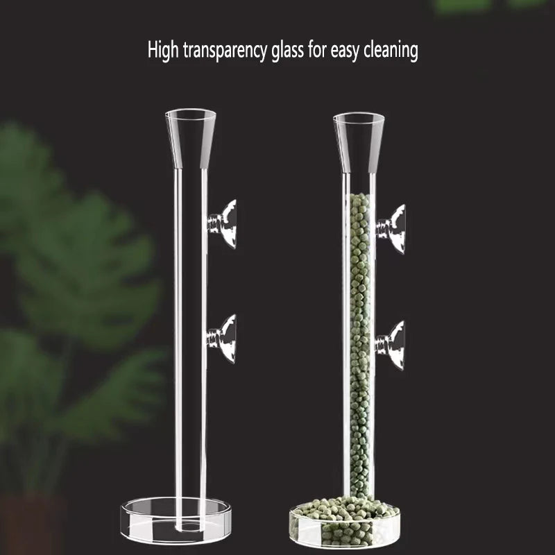 Glas-Aquarien-Fütterungsrohr mit Saugnapf