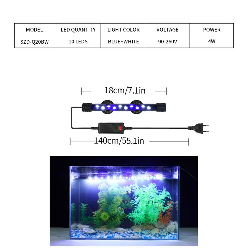 Lampe LED Clip Étanche pour Aquarium