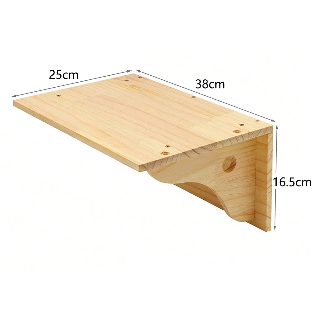 Wall-Mounted Cat Climbing Shelves with Hammock and Scratching Post