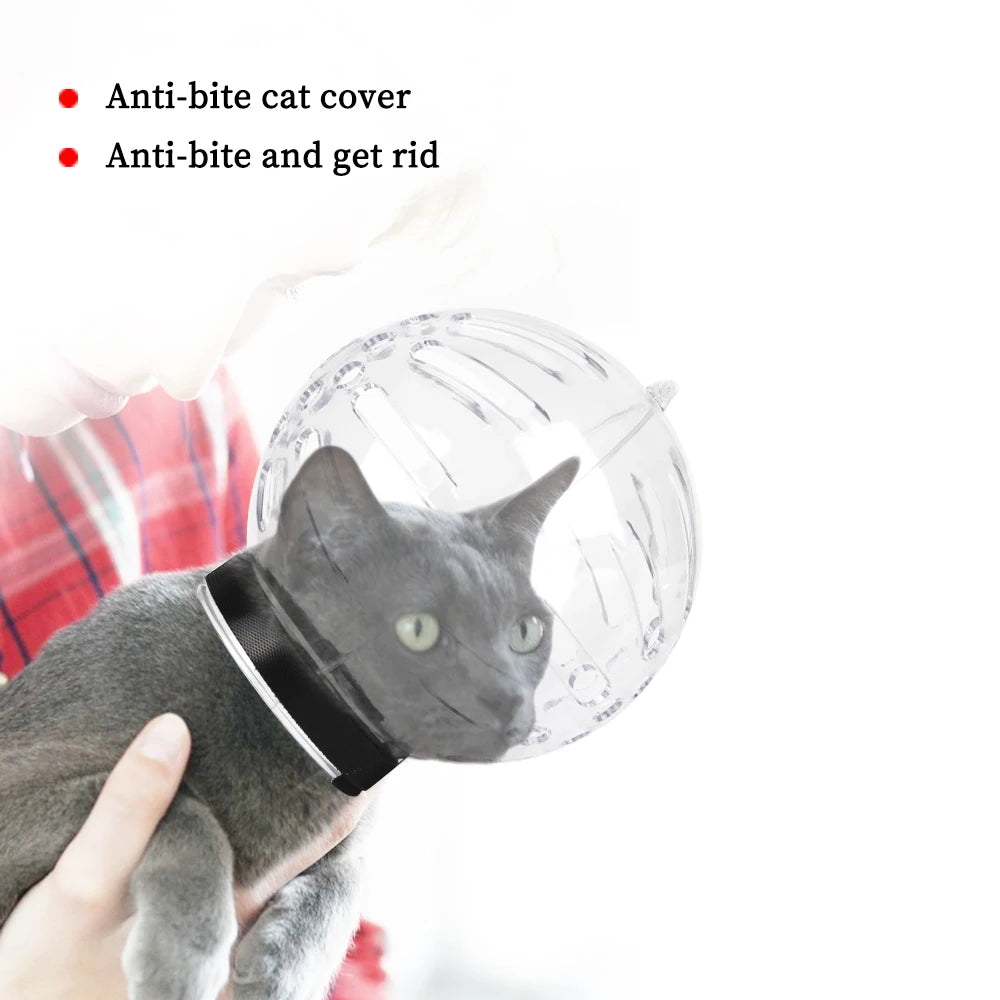 Breathable Anti-Bite Cat Grooming Hood