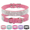Kristall-Straß-Halsband aus Leder