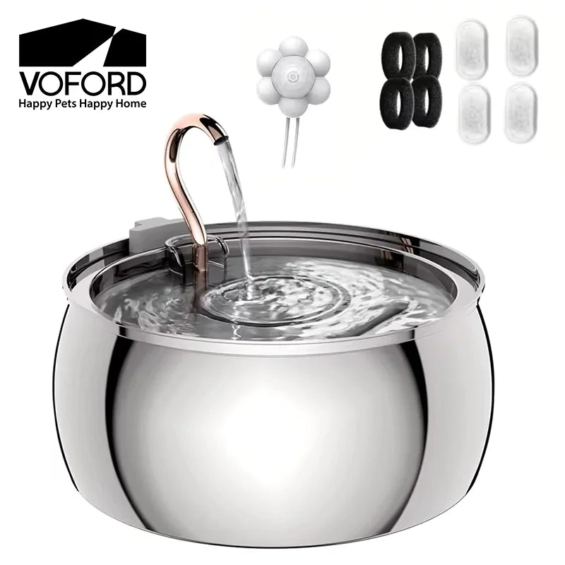 4L Stainless Steel Pet Water Fountain