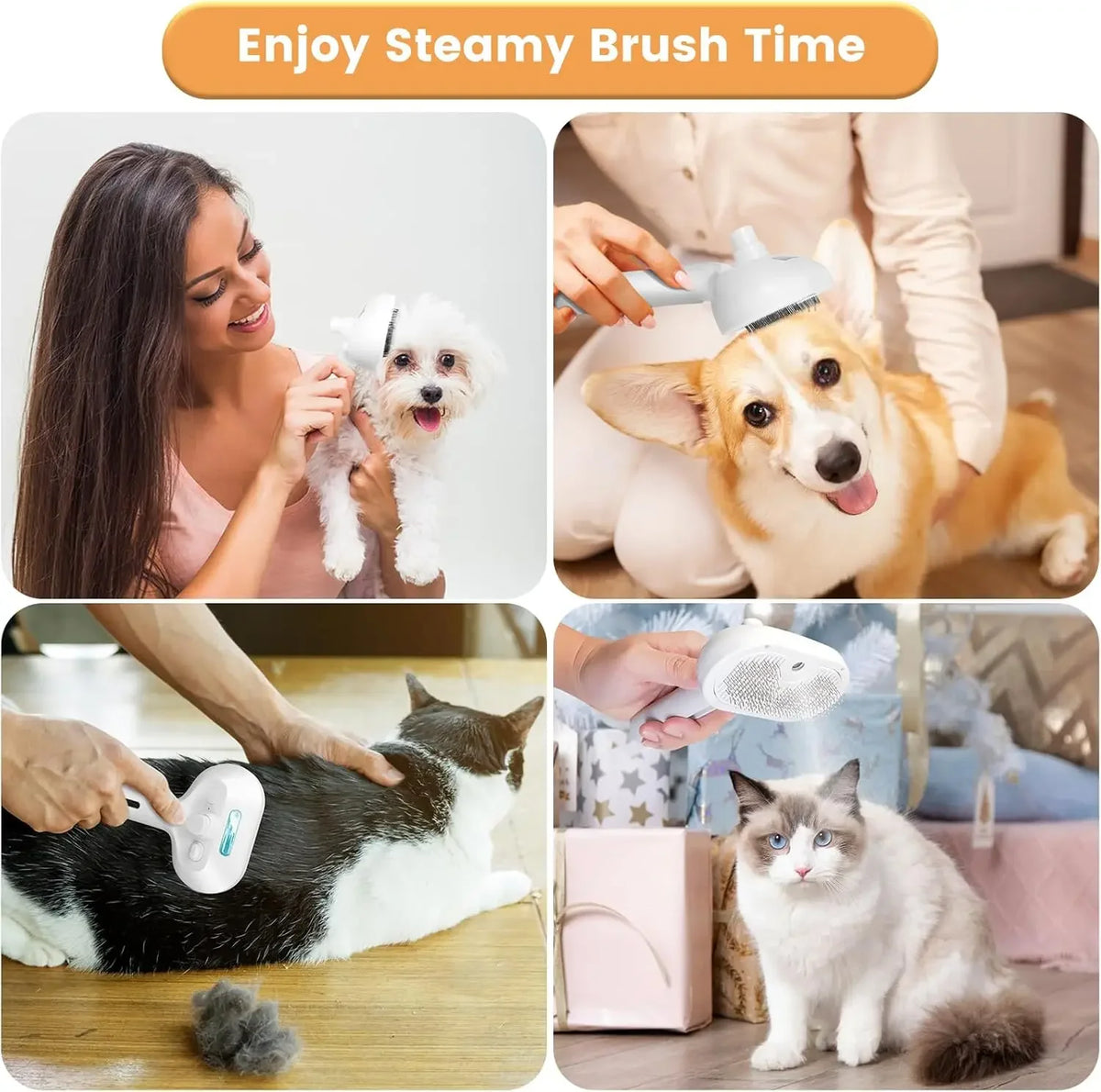 3-in-1 Pet Grooming Comb with Steam Spray