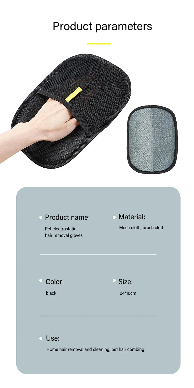Pet Hair Removal Mitts for Cats and Dogs