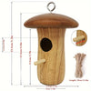 Wooden Hanging Hummingbird House with Natural Finish