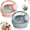 Pet Bath Brush with Soap Dispenser & Silicone Bristles