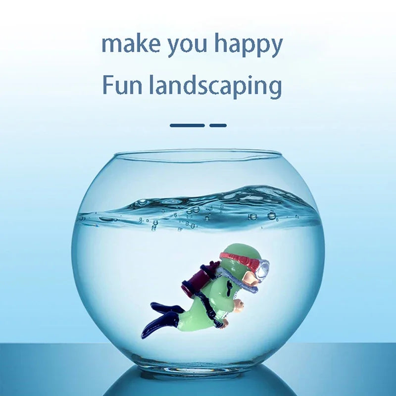 Ornement de Mini-Plongeur Lumineux pour Aquarium