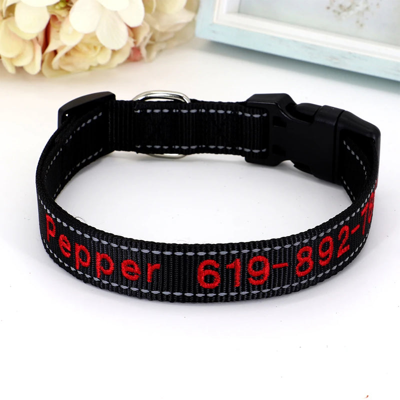 Personalisierte bestickte Nylon-Hundehalsband
