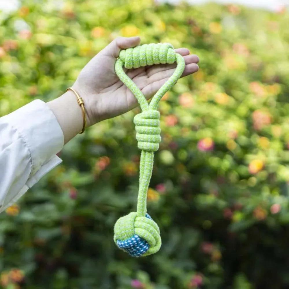 Durable Rope Ball Dog Toy for Chewing and Interactive Play