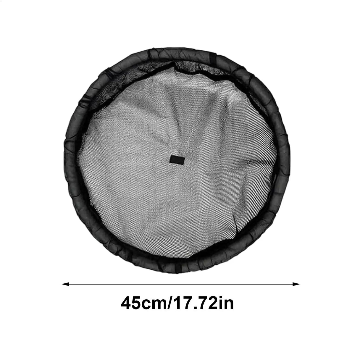 Black mesh floating plant barrier ring with a circular shape.
