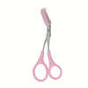 Rosa Edelstahl-Brow-Trim-Set mit Kamm und Pinzette