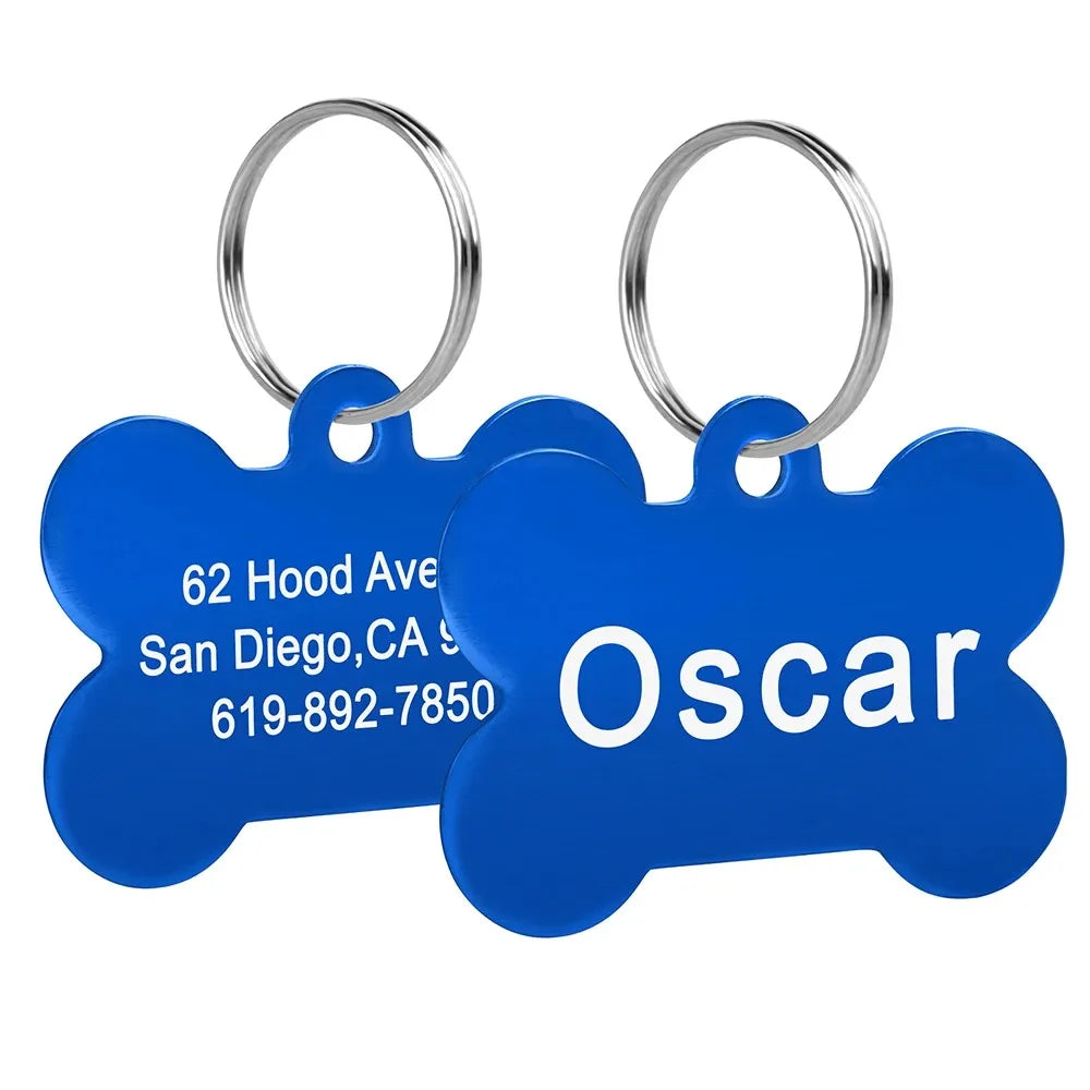 Personalized Bone-Shaped Pet ID Tag with Custom Engraving