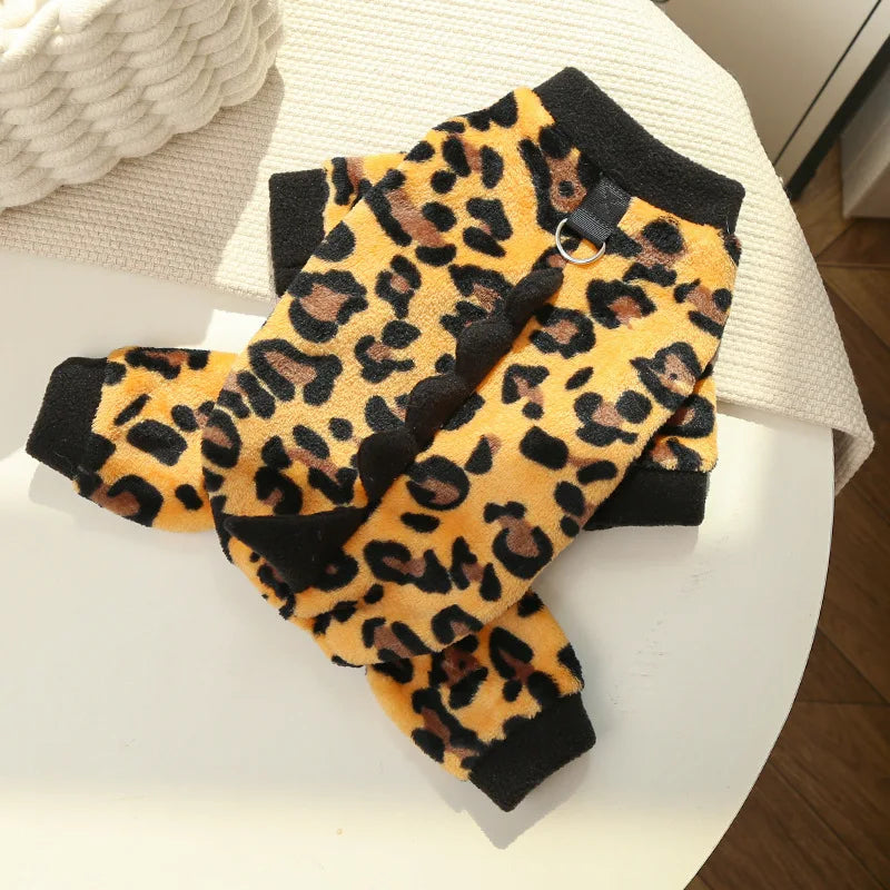 Cozy Fleece Dog Hoodie with Playful Animal Design