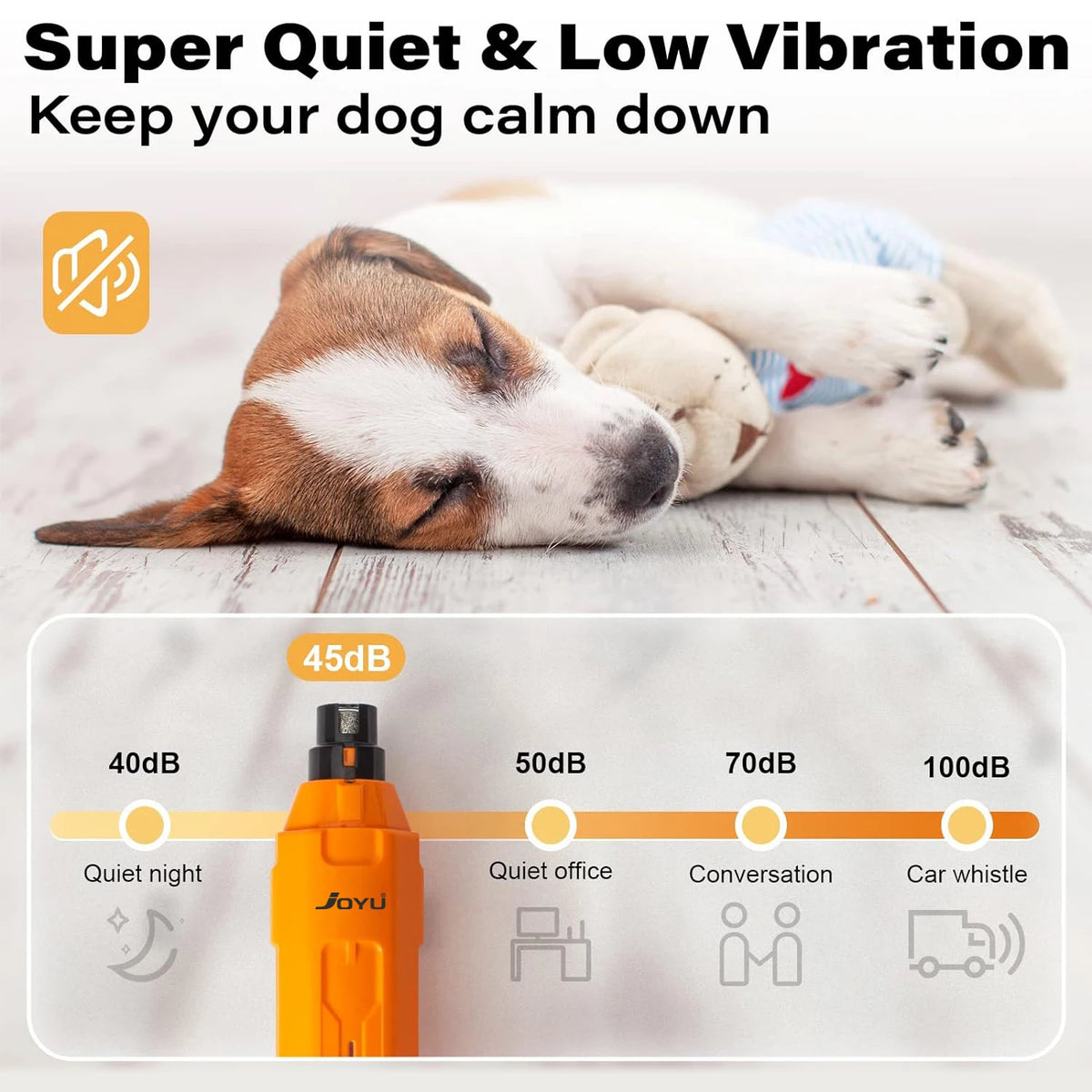 Rechargeable 6-Speed Dog Nail Grinder – Quiet & Painless Paw Care