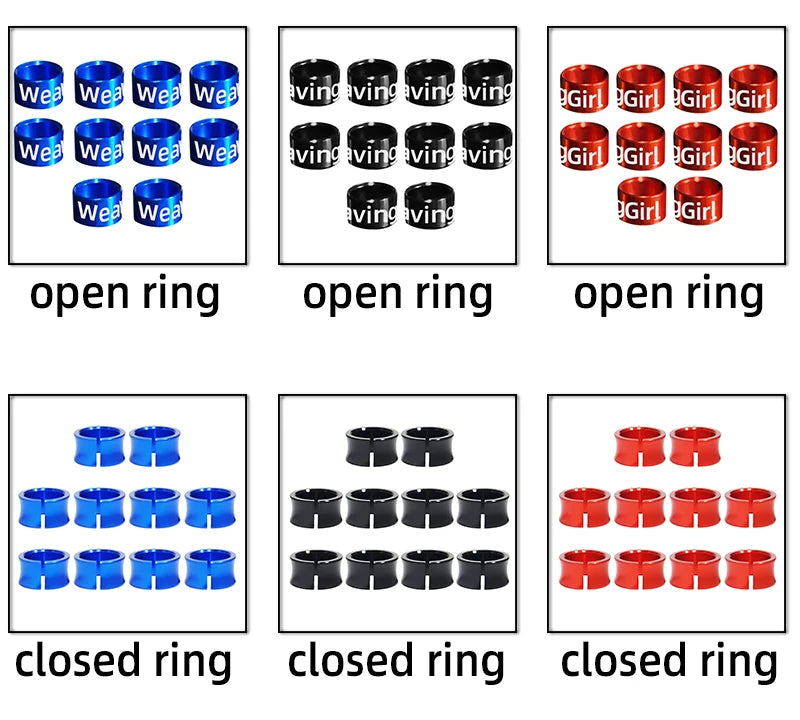 خواتم قدم الطيور للطيور - مفتوحة ومغلقة (10 قطع)