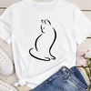 Women Kawaii Cats Print Summer Cartoon T Shirt