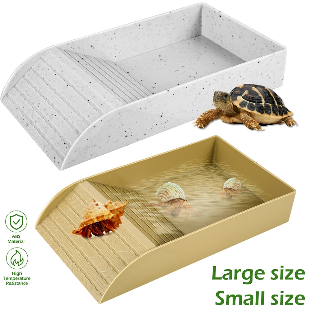 Reptile Food and Water Bowl with Anti-Slip Ramp