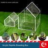 Clear acrylic reptile breeding box with multiple compartments suitable for various pets like geckos, mantises, spiders, crick