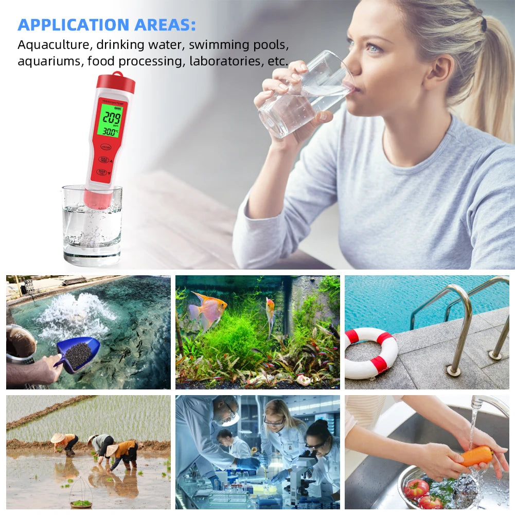 4-in-1 Digital Water Quality Tester for pH, TDS, EC, and Temperature