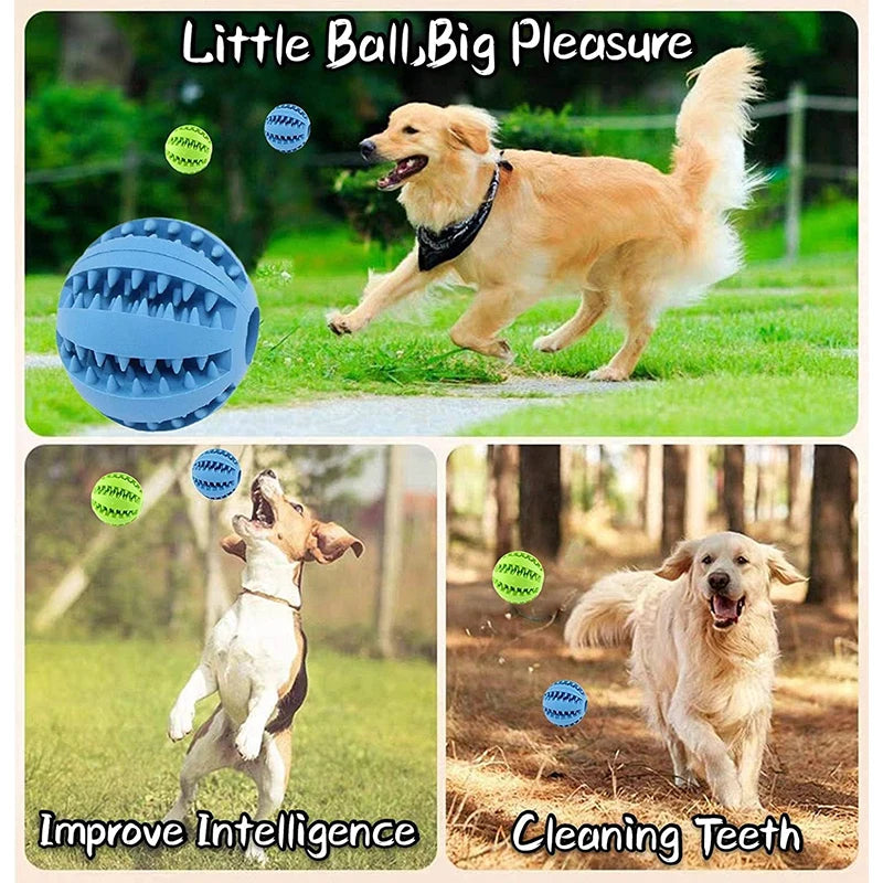 Interactive Rubber Dog Toy Ball with Treat Dispenser