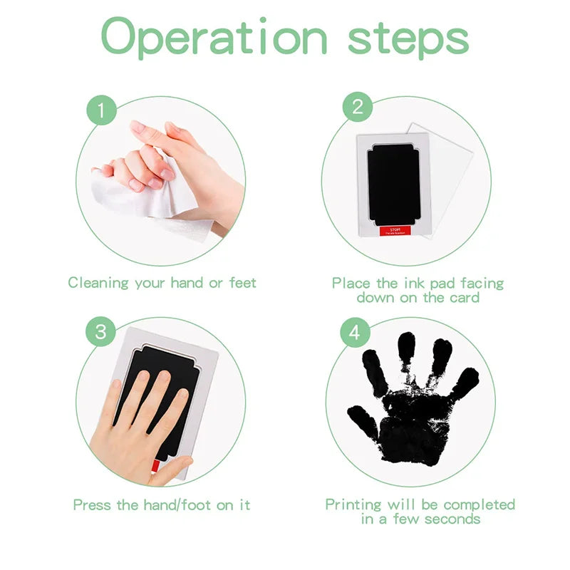 Non-Toxic Baby Handprint & Footprint Ink Pad Kit for Family Keepsakes