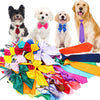 Colección de lazos ajustables de mascotas coloridos para perros y gatos, incluyendo rojo, rosa, amarillo, azul, morado y nara