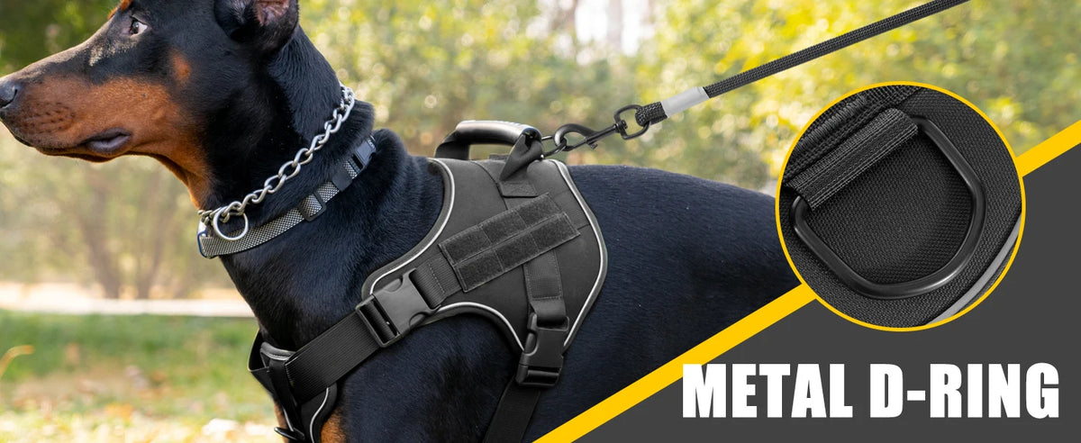 Tactical Dog Harness with Reflective Strips for Training and Outdoor Adventures
