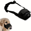 Bozal negro ajustable y transpirable para perro con correa y pieza de malla nasal
