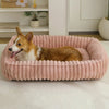 Cozy Rectangle Plush Pet Bed with Removable Cover