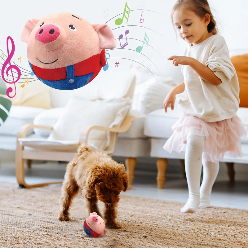 Jouet en peluche interactif pour chien qui rebondit