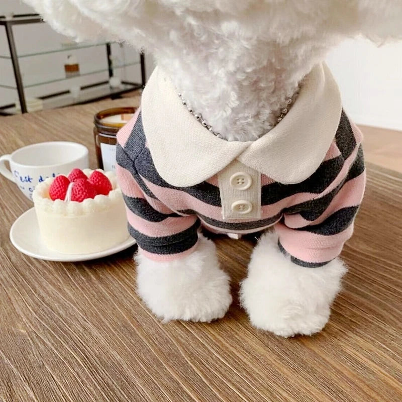 Summer Dog Polo Shirt With Stripe Cooling Vest