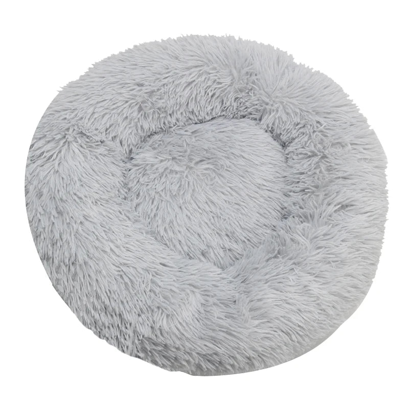 Cozy Plush Round Pet Bed for Dogs and Cats